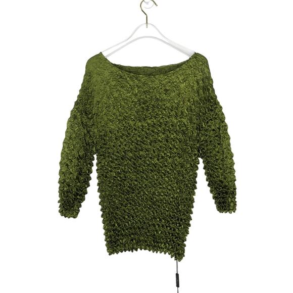 90s Magic Scarf Green Popcorn Shirt Retro One Size Small Medium Large - Picture 3 of 6